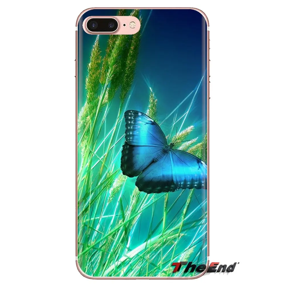 Для iPod Touch Apple iPhone 4 4s 5 5S SE 5C 6 6S 7 8 X XR XS Plus MAX мягкие прозрачные чехлы синяя стрекоза |