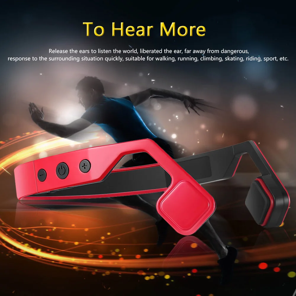 Гарнитура костной проводимости беспроводные наушники Bluetooth 4 0 водонепроницаемые