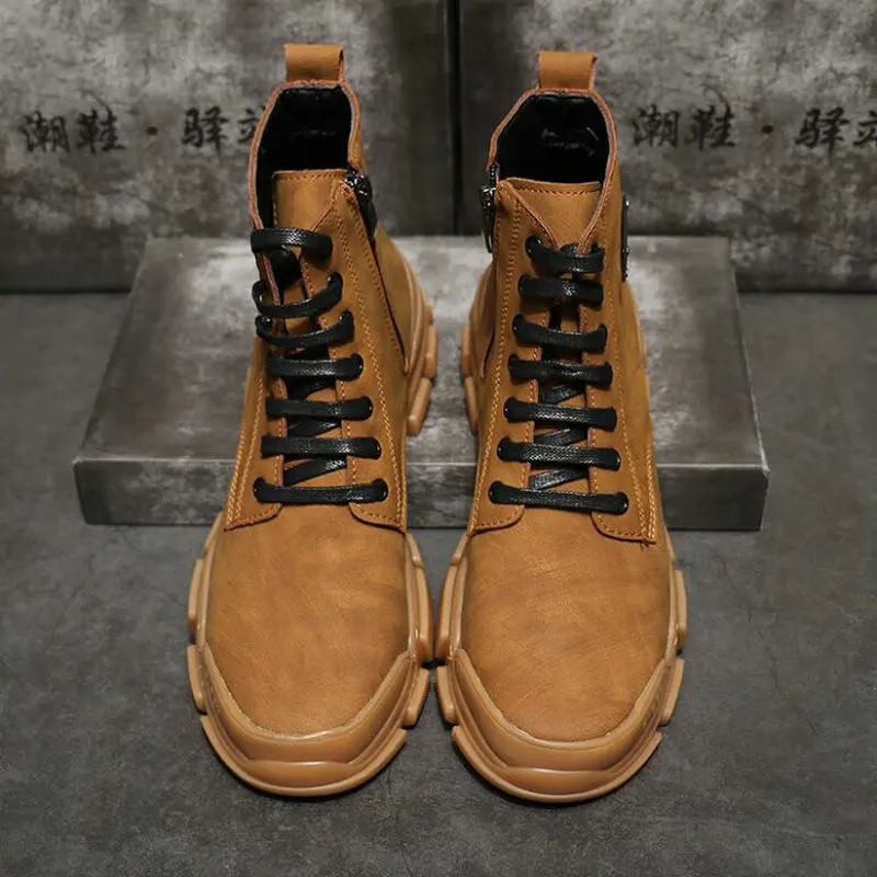 Новинка 2019 осенние модные мужские ботильоны винтажные Нескользящие уличные
