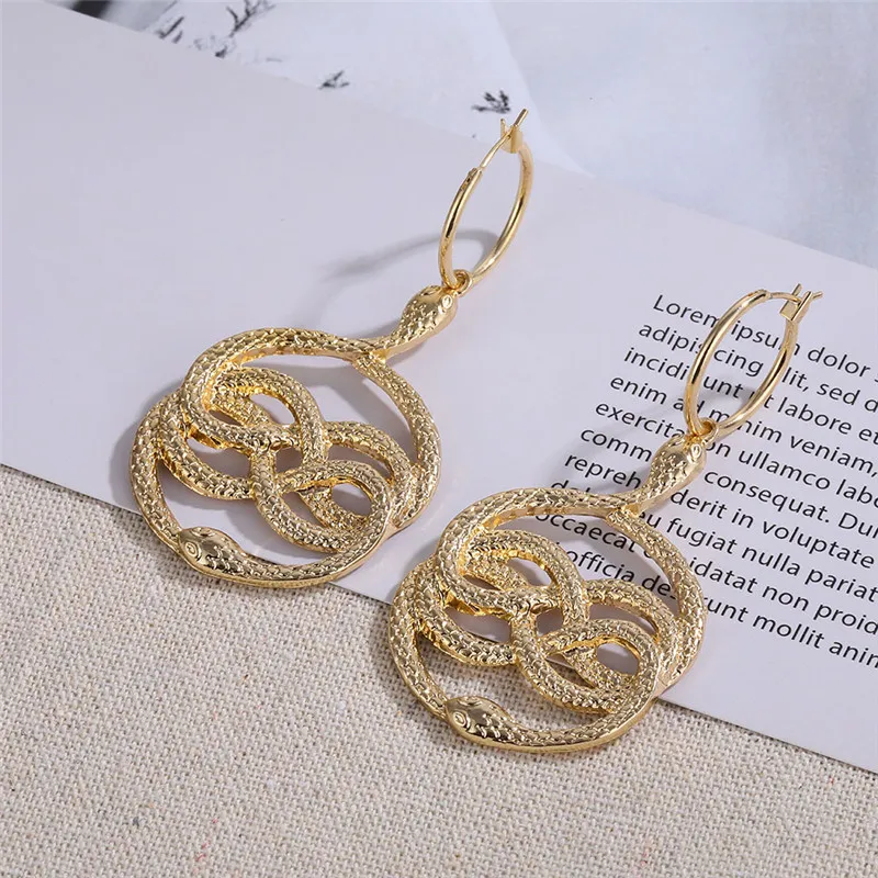 ALIUTOM Vintage Statement Earrings 2020 Brincos Geometric For Women Hanging Dangle Snake Drop Earring Jewelry | Украшения и