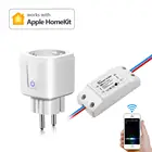 Apple Homekit, Wi-Fi, ЕС Smart Plug Беспроводной пульт дистанционного управления функция голосового Управление гнездо Мощность настенная розетка адаптер Домашний Светильник выключатель цепи