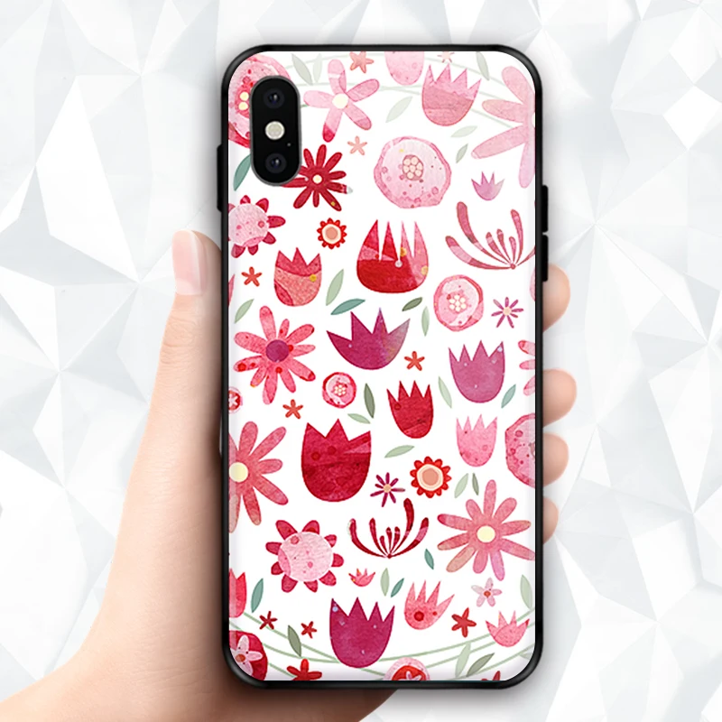 Фрукты шаблон цветы для iPhone SE 6 6s 7 8 plus x xr xs 11 12 mini Pro Max закаленное стекло чехлы