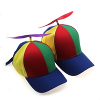 2020 adult helicopter propeller baseball caps colorful patchwork cap hat bamboo dragonfly children boys girls parent child cap