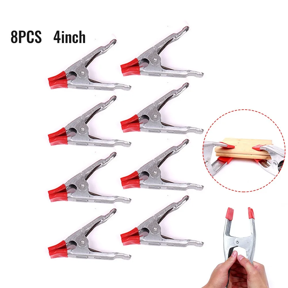 

4 Inch Spring Clamps 40 Pcs 8x Clamps Metal Red & Black W/ Rubber Tips