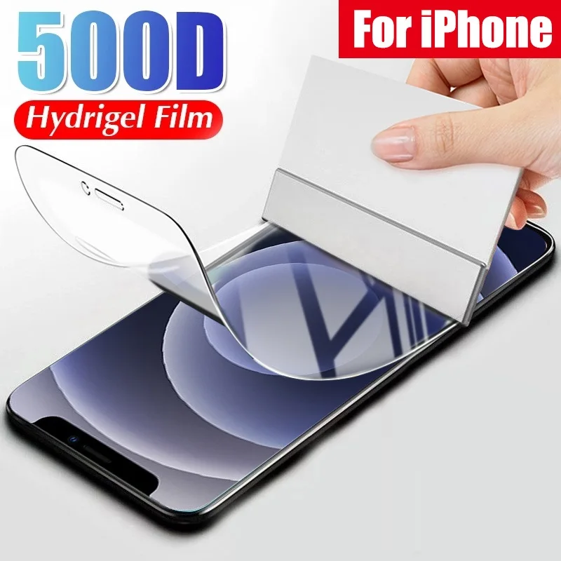 Гидрогелевая пленка с полным покрытием для iPhone 7 8 6 6s Plus защитная экрана X XR XS MAX 11 12
