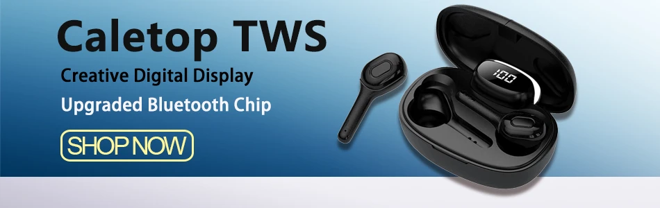 Беспроводные наушники Caletop TWS, двойной драйвер, супер бас, Bluetooth 5,0, наушники, спортивные гарнитуры, 6D, звук музыки, сенсорное управление