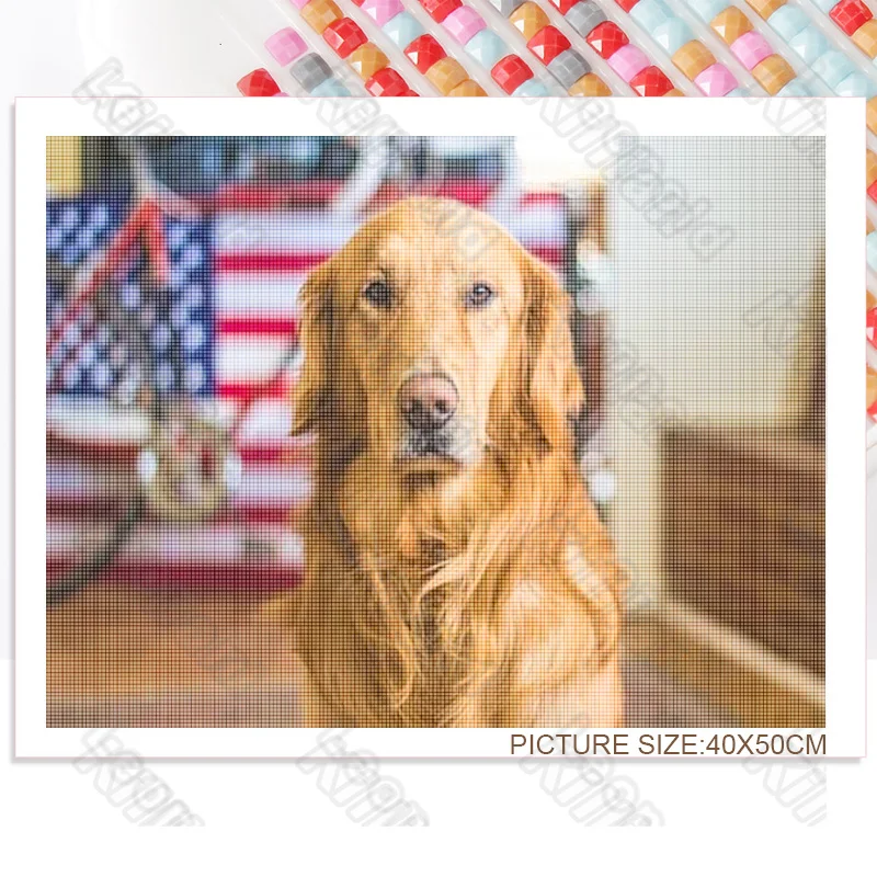 

Diy Diamond Decoration Painting Cute Animal Beautiful Puppy Square Diamond Round Diamond Customizable Wall Art Decoration