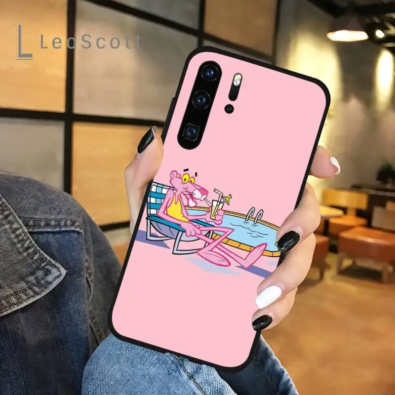 

Cute playful pink panther Phone Cases For Huawei honor Mate P 9 10 20 30 40 Pro 10i 7 8 a x Lite nova 5t
