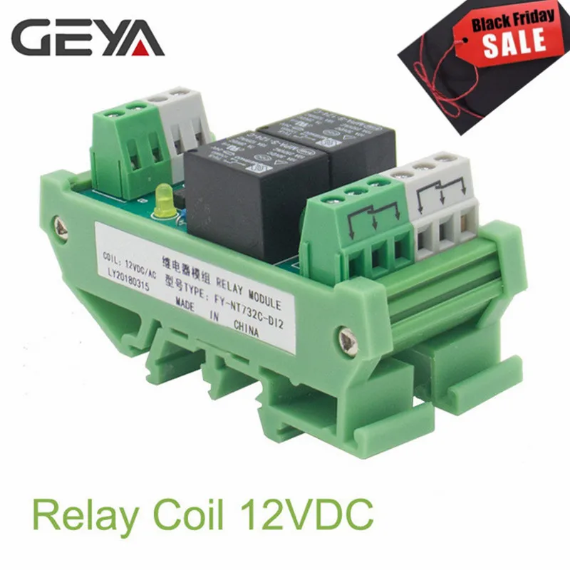 GEYA 2 канальный релейный модуль переменного тока/DC 12V 24V AC230V электромагнитное реле общего назначения AC220v триггерный релейный модуль
