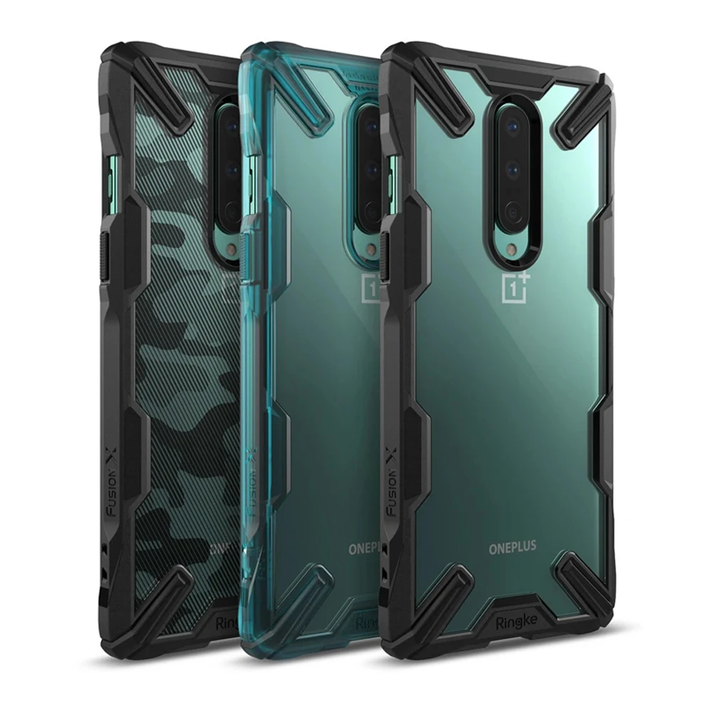 Чехол Ringke Fusion X для Oneplus 8 двухслойная мягкая рамка из ТПУ и прозрачная пластиковая
