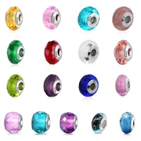 925 sterling silver beads charms more color diy glass charms blue pink for original pandora charms women bracelets bangles
