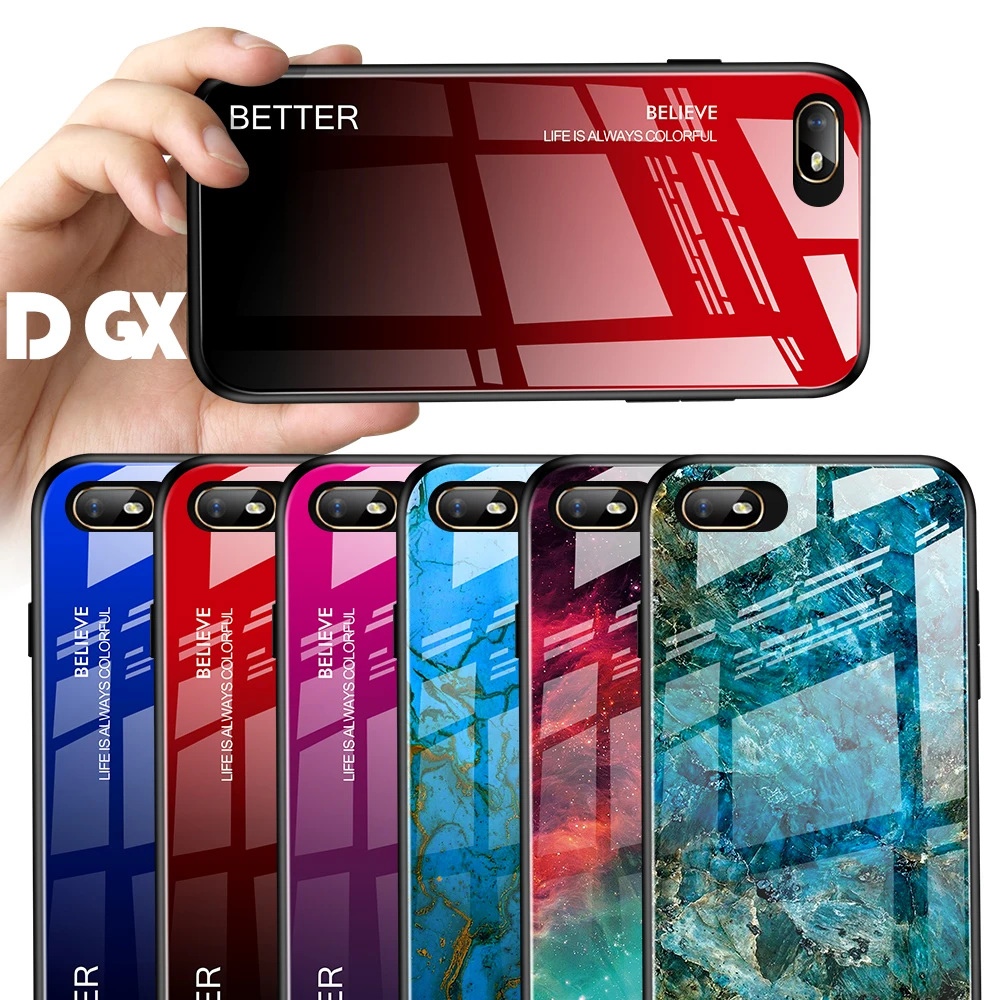 Чехол из закаленного стекла звездного неба для Oppo A1k разноцветный окрашенный
