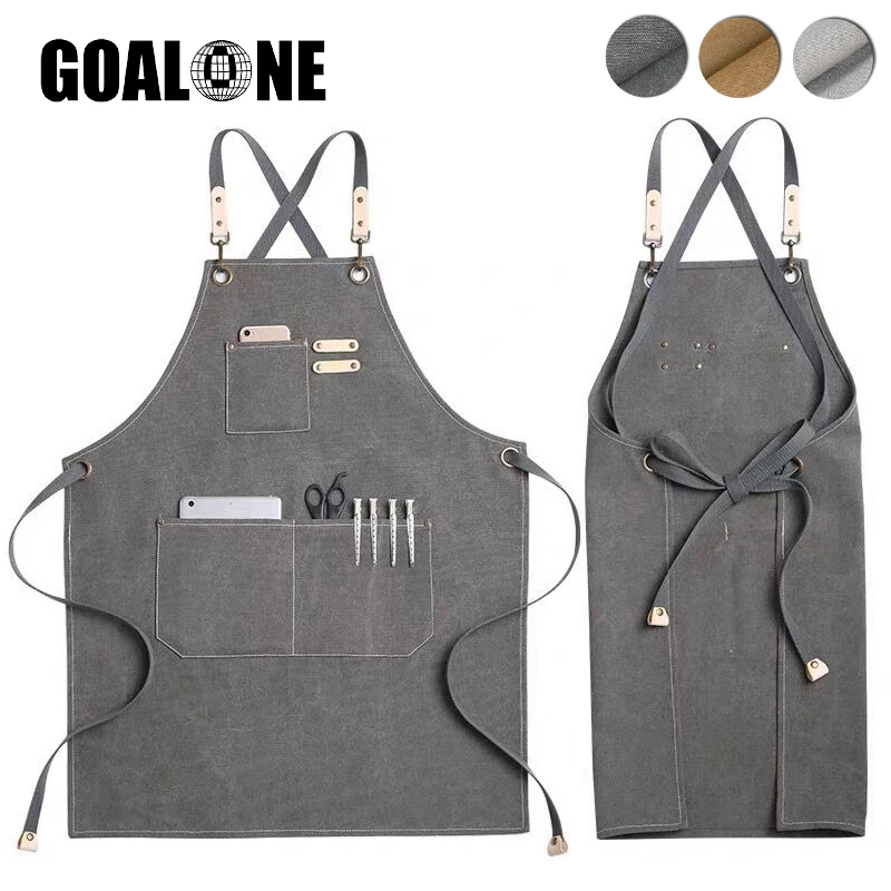 Вощеный холщовый фартук сверхпрочный регулируемый задний перекрещивающийся с