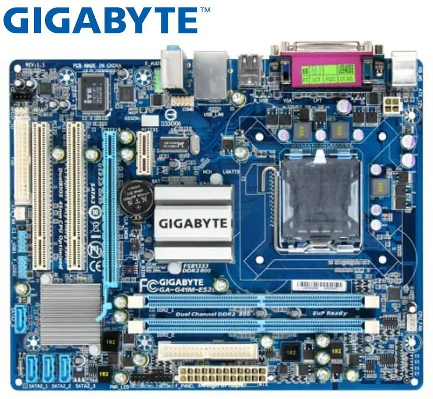 Оригинальная десктопная Материнская плата Gigabyte материнская LGA 775 DDR2 GA G41M ES2L G41 Micro