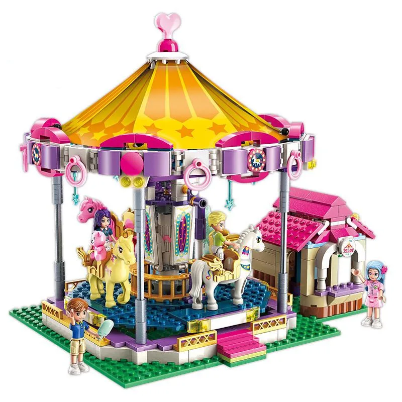 

646pcs Enlightenment 2016 Dream Carousel Colorful Holiday Town Girl Assembled Building Block Princess Toy Gifts