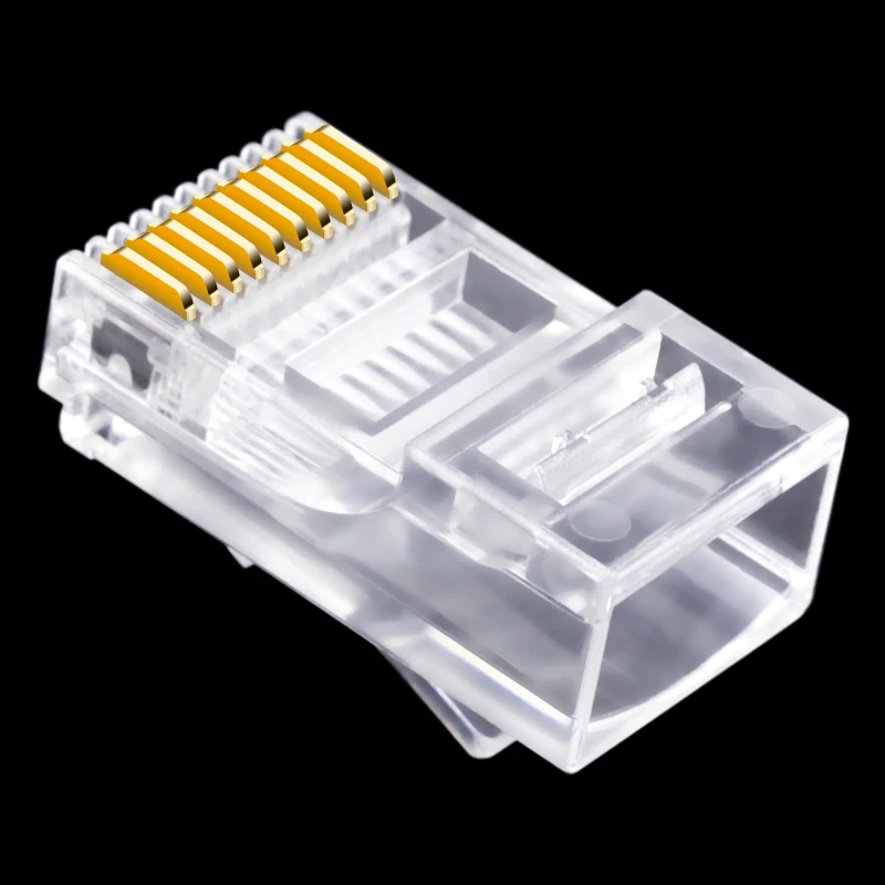 Коннектор Ethernet 10P10C RJ48 RJ50 Cat5E UTP чипы из чистой меди модульная кристальная головка