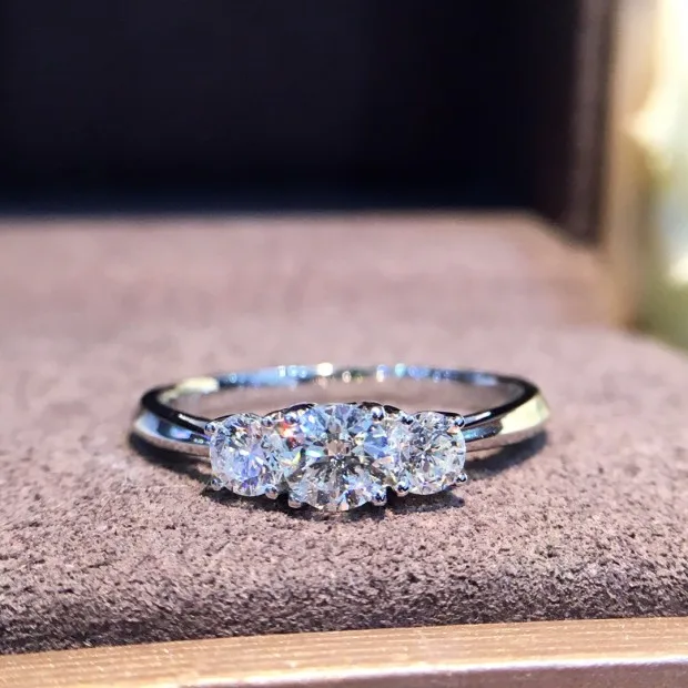 Natural Diamond 18K Gold Pure Ring Beautiful Gemstone Good Upscale Trendy Classic Party Fine Jewelry Hot Sell New 2019 | Украшения и