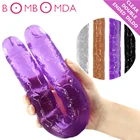 Двухсторонний фаллоимитатор, реалистичный длинный гелевый фаллоимитатор, гибкий большой пенис для женщин, мастурбатор, интимные игрушки для лесбиянок