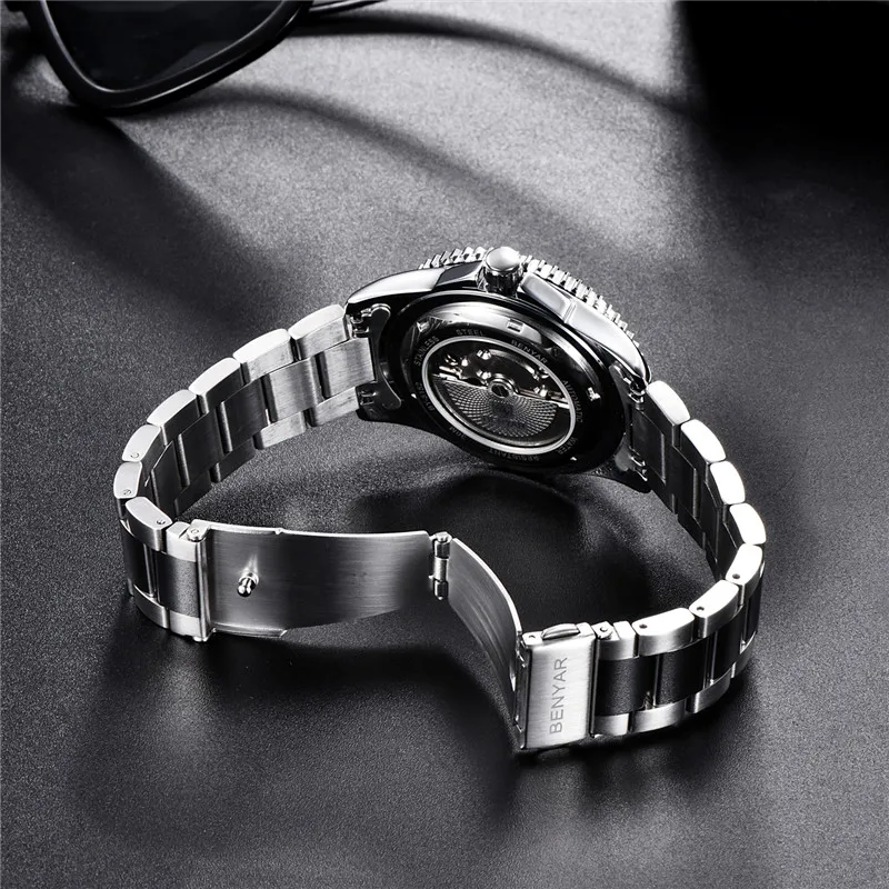 Мужские автоматические механические часы BENYAR роскошные брендовые
