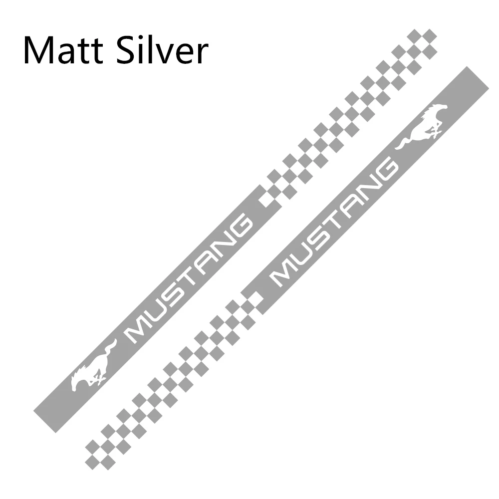 Matt Sliver 2 шт. боковые полосы автомобильные наклейки Автомобильная виниловая пленка наклейка Спортивная графика для Ford Mustang автостайлинг автомобильные принадлежности для тюнинга - Название цвета: Matt Sliver