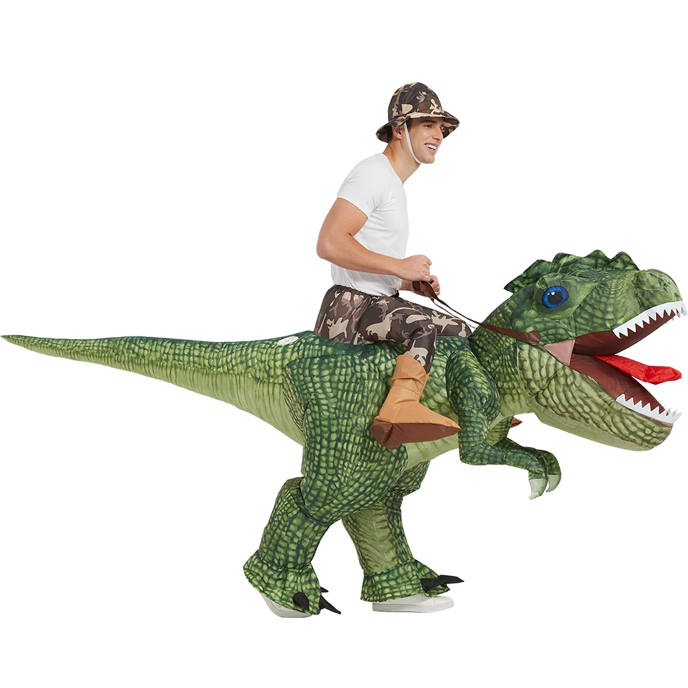 Dinosaur Inflatable Costume Riding T Rex Air Blow up Costumes Funny Party Halloween Costume for Adult