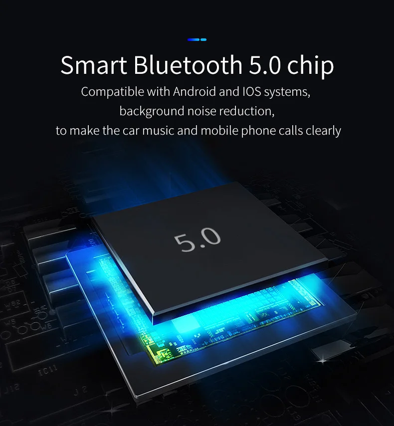 JINSERTA Bluetooth 5,0 MP3 плеер FM передатчик автомобильный комплект USB QC3.0 Громкая связь красочные атмосферные огни Поддержка TF карты