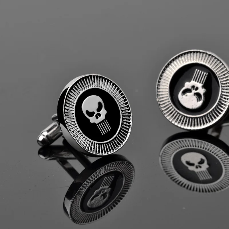 Мужские Запонки с круглым черепом Hello Miss уникальные аксессуары для рубашки
