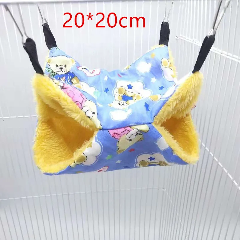 B 20x20cm Двойной Слои Pet крыса, хомяк гамак для попугай клетка для кролика висит теплые BedSwing игрушка Мышь домик для крыс клетка подвесной качающийся играть - Цвет: B 20x20cm