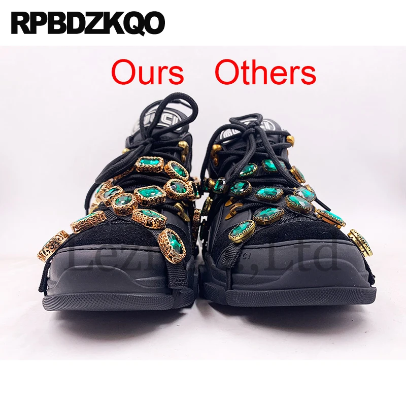 Женские кроссовки-стразы на толстой подошве со стразами | Обувь