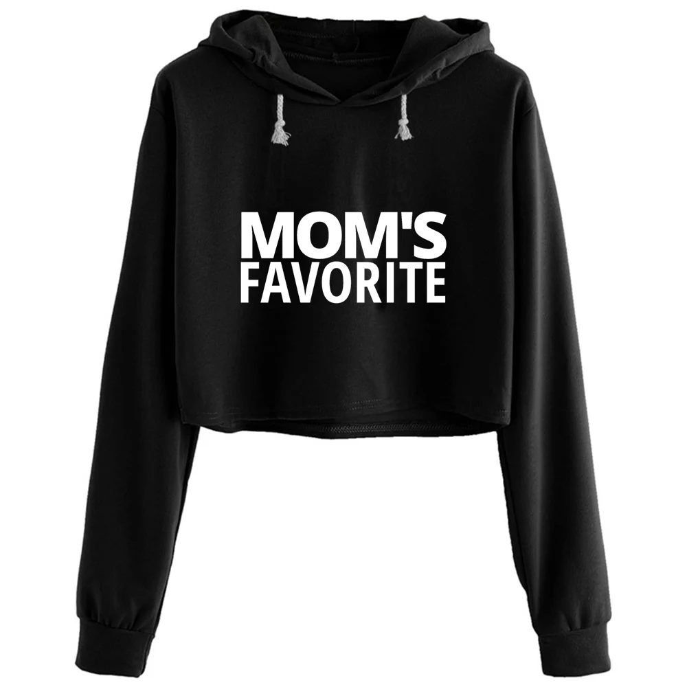 

Moms Favorite Crop Hoodies Women Goth Grunge Harajuku Anime Pullover For Girls