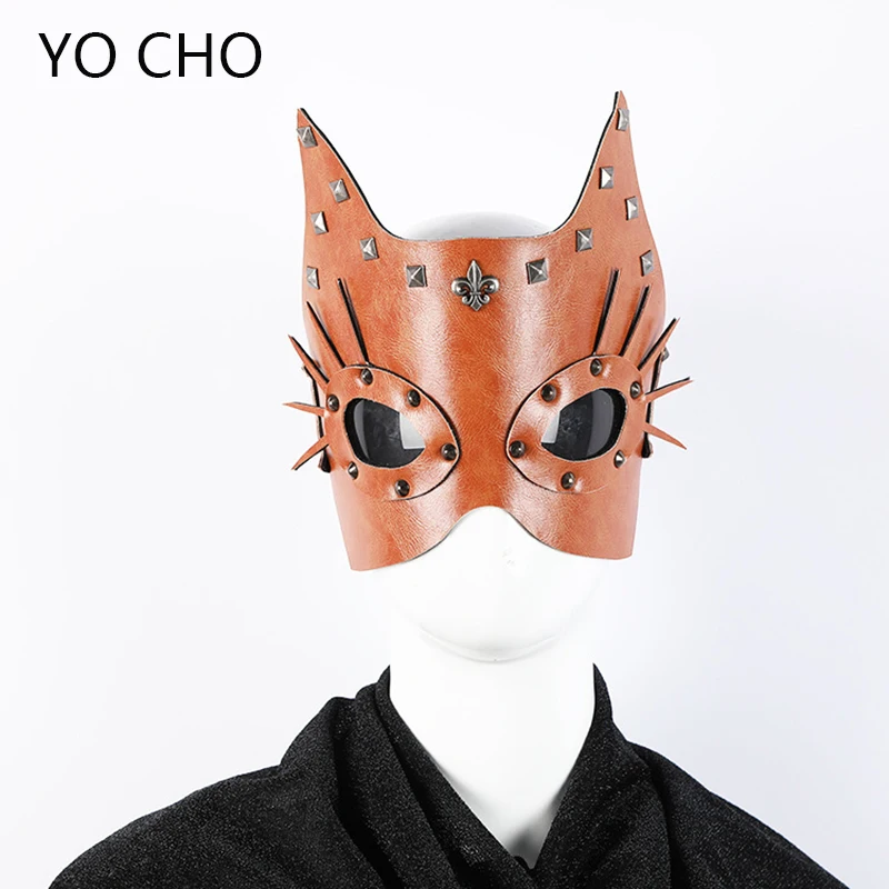 

YO CHO Brand Funny cat mask half face mask party mask role playing adult game mask masked masquerade carnival mask