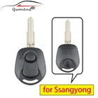 QWMEND для Ssangyong Чехол для автомобильного ключа 2 кнопки Оригинальный чехол для ключа для Ssangyong Actyon Kyron Rexton HYN10 Blade