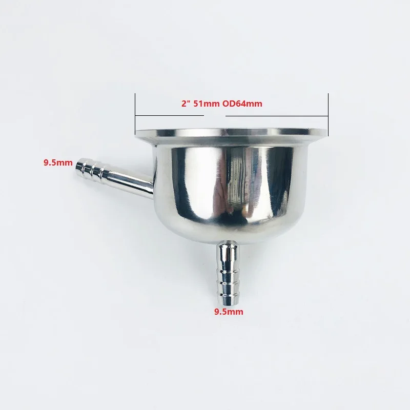 Tri-clamp Redutor com Conector de ar 51 mm Od64 Espinha de Peixe 10 mm Aço Inoxidável 304