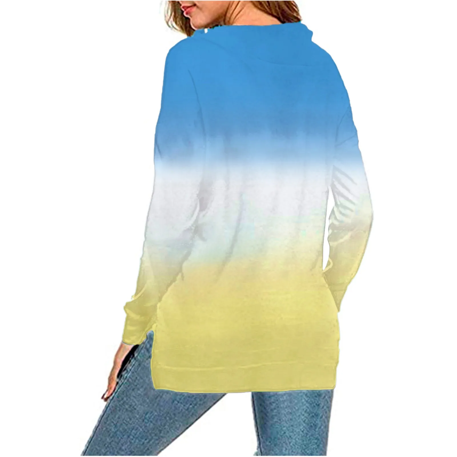 

Hoodie Women's 2021 Autumn Zippers Hoodie Long Sleeve Hooded Sweatshirt Patchwork Color Collision Pocket Drawstring Hoodie Coats