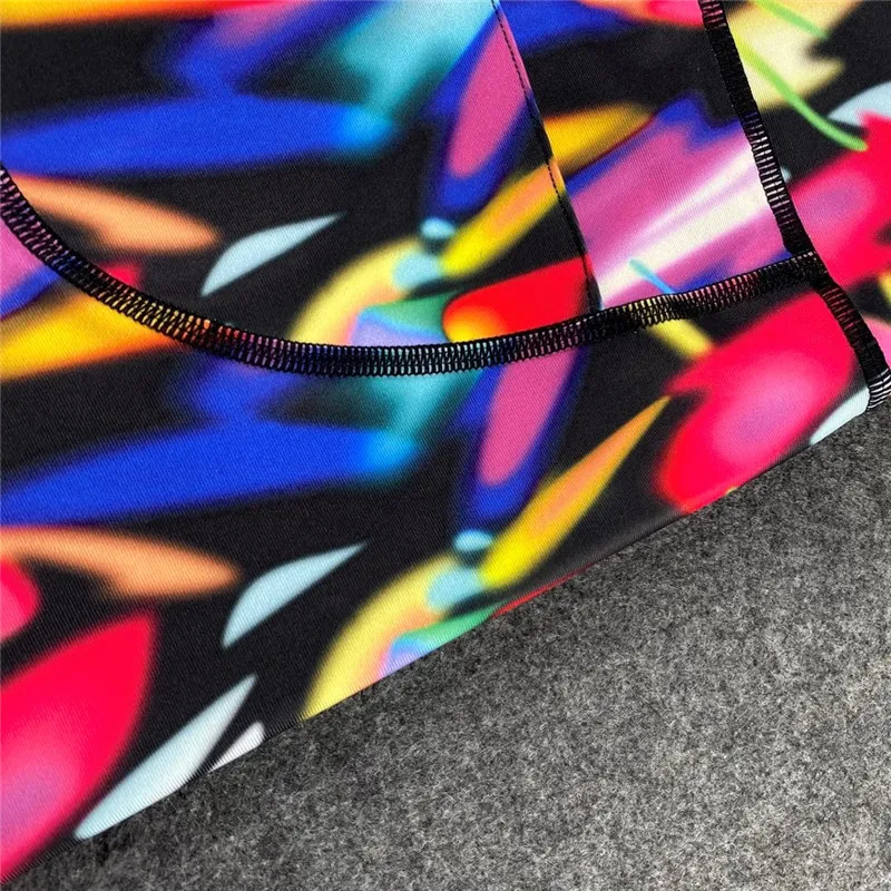 

Yoga Leggings With Fake Pockets Sport Pants Gym Running Pants High Waist Polyester Leggings Athletic Pants Colorful Print Pants