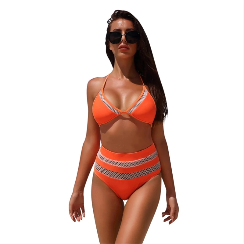 

Купальник женский, с высокой талией, пуш-ап, с открытой спиной