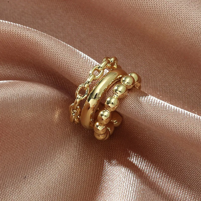 Модные серьги-клипсы в виде цепочки с бусинами для женщин и девушек медные