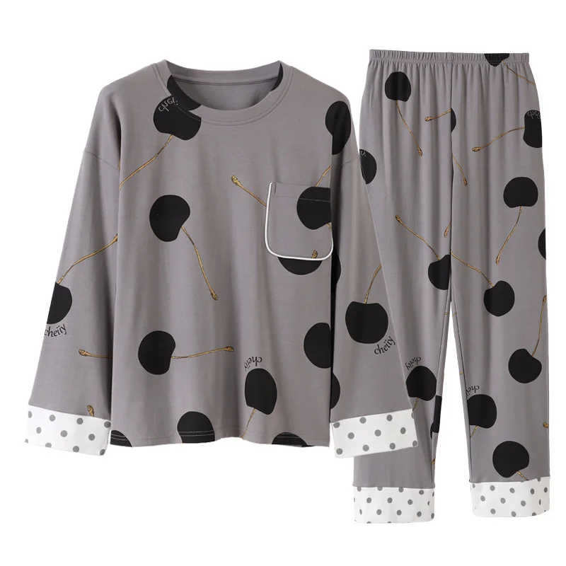 

Pajamas Women's Pure Cotton Spring and Autumn Long-sleeved Pullover Korean Style Cute Casual Girl's Home Service Loose Fit Suit