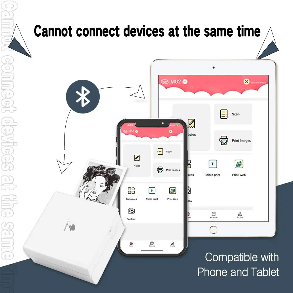 Мини-принтер Phomemo для фотографий сделай сам M02 портативный мобильный