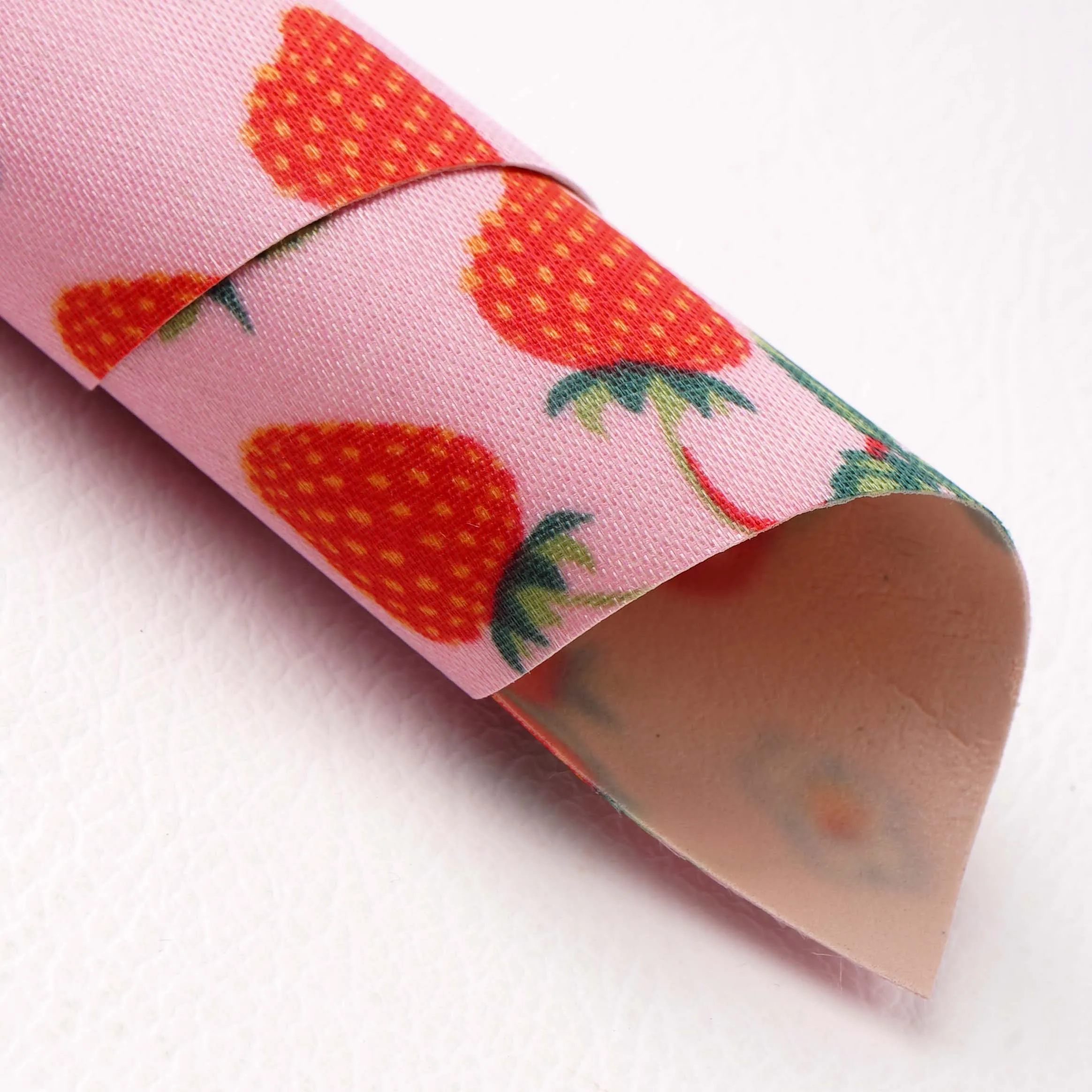 Lbira accessories A4 size 21cm*30cm Strawberry floral Printed faux artificial Synthetic leather fabric For bow diy decoration cr | Дом и сад