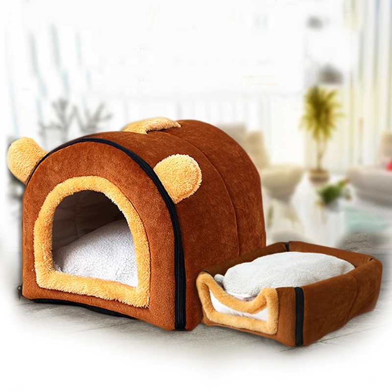 

New winter warm dog cat house 3 in 1 luxuryStereo modeling pet bed sofa washable Four seasons Sleeping cabin deformable pet nest