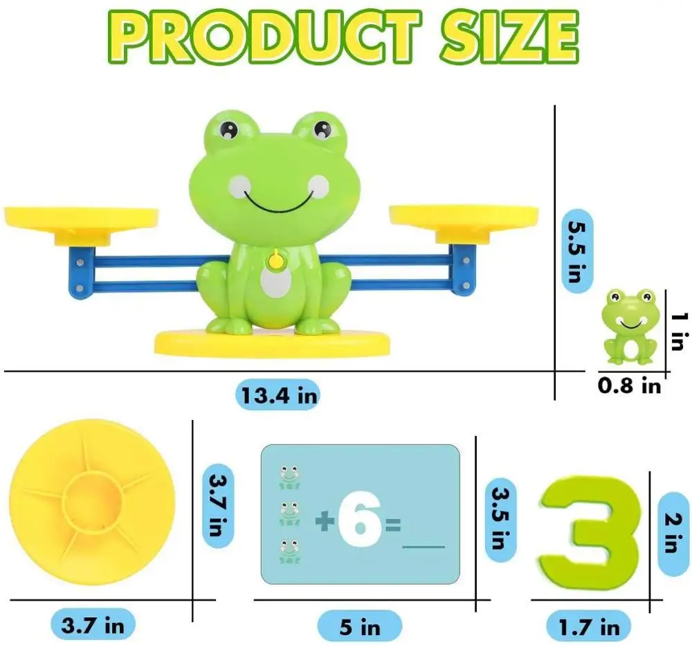 

Animal Balance Math Toy Montessori Balancing Scale Number Board Game Educational Toy Monkey Frog Animal Figure Preschool Toy