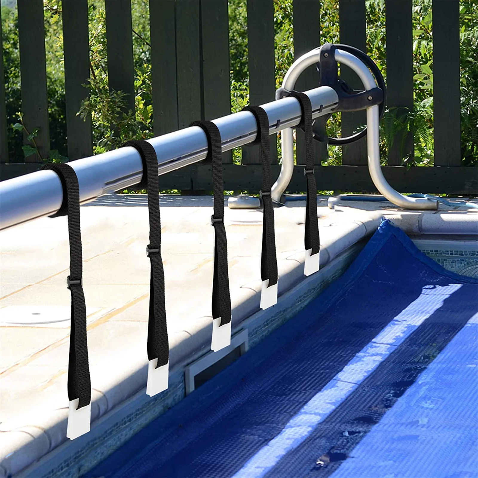 

Pool Solar Cover Reel Attachment Kit,Solar Cover Reel Straps Solar Blanket Strap Kit For Universal In Ground Swimming Pool