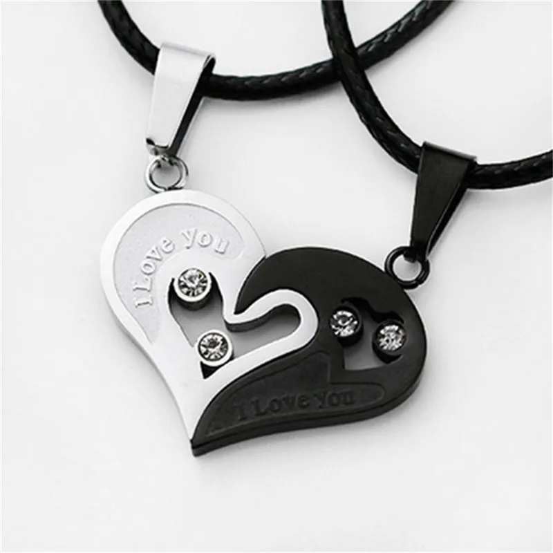 

Fashion Best Friends Honey Love Couple Pendant Necklace 2 Pcs/ Set Rainbow Broken Heart Good Friends Friendship Jewelry Gift