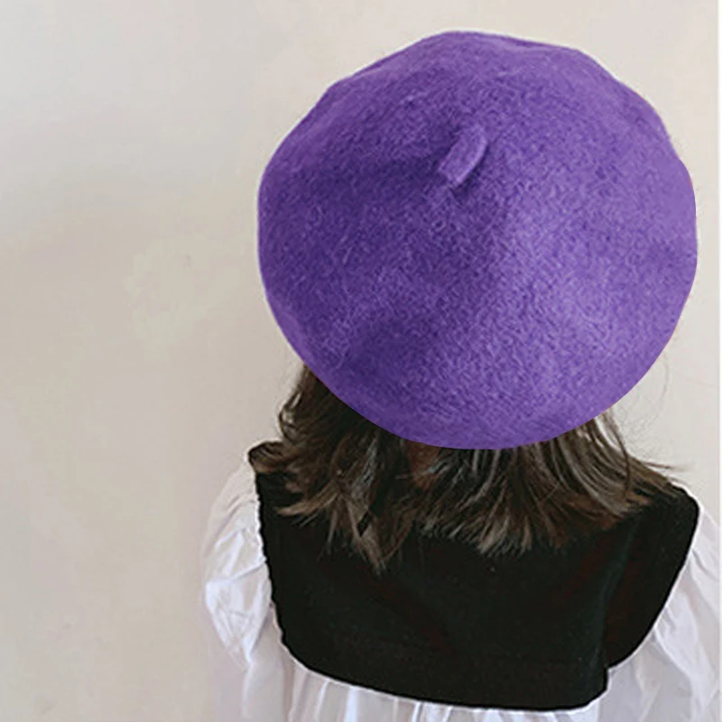 

Baby Winter Hat Vintage Berets Solid Color Caps New Year Red Christmas Hat Toddler Kids Knitted Caps Fashion Warm Walking Hats