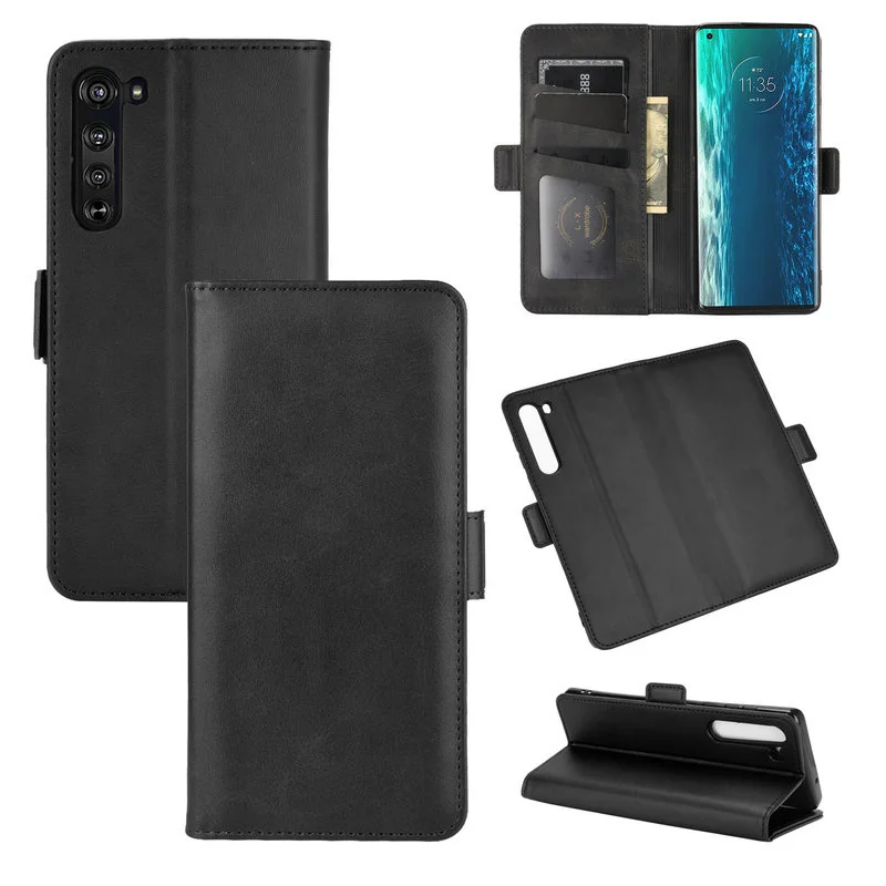for Motorola Edge XT2063-3 2 1 Moto Edge Plus Edge+ 5G Double Wallet Flip Leather Cover Phone Case Capa Etui Fundas