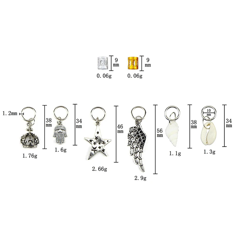 Кольца для волос в африканском стиле металлические 80/90/100 шт. |