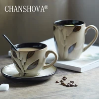 chanshova modern style ceramic 160 350ml coffee cup and saucer set tea cup set couple mug china porcelain h108