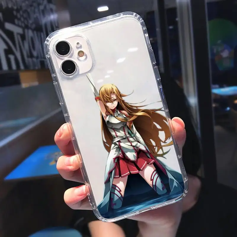 

Sword Art Online Phone Case Transparent for iPhone 11 12 mini pro XS MAX 8 7 6 6S Plus X 5S SE 2020 XR
