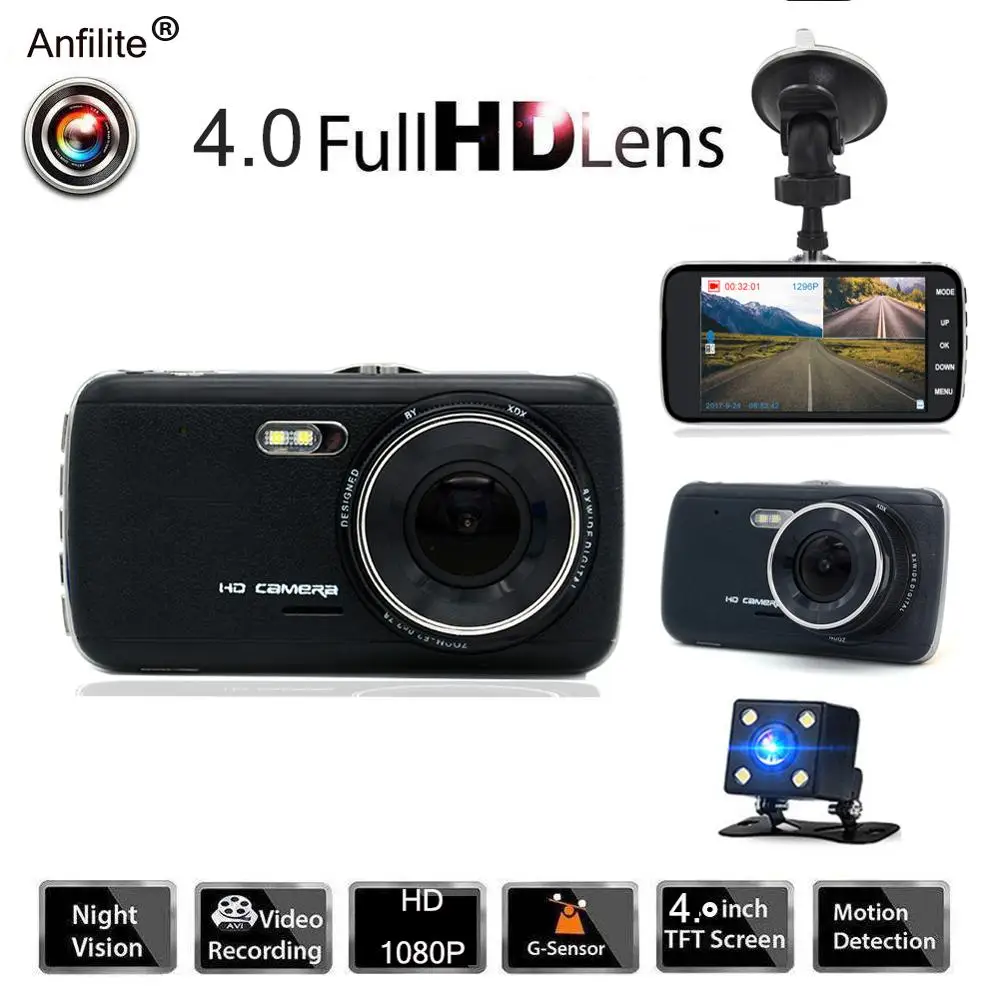 Мини видеорегистратор Anfilite 4 дюйма Full HD1080P Автомобильный автомобильная